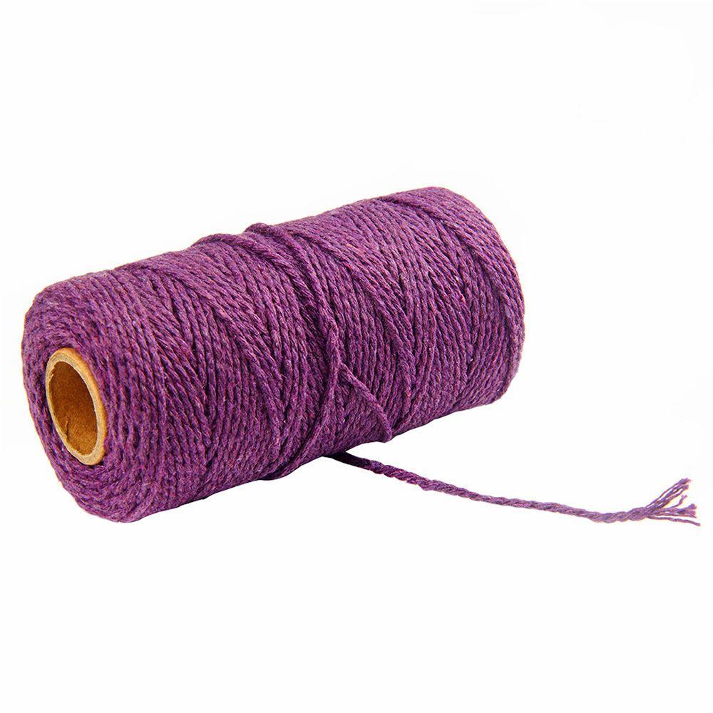 Multicolor 100m Long/100Yard Crafts Macrame DIY Twisted Cord Cotton Rope Home Textiles Linen String