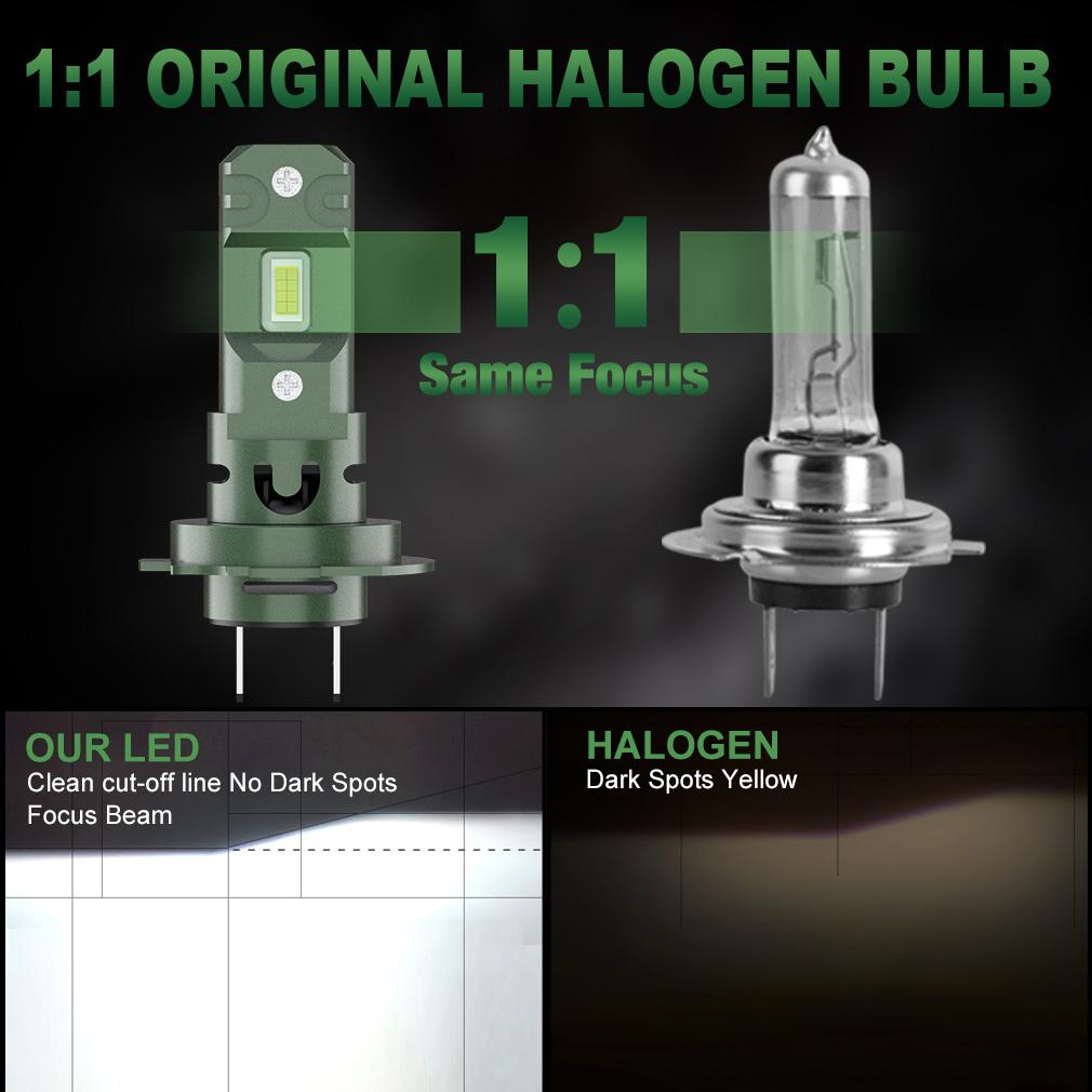 2 шт. 25000LM H7 комплект светодиодных лампочек для фар, мини беспроводной 50 Вт CSP для автомобильных фар, автодиодные лампы H7 Turbo Led 12 В, белый 6500 К