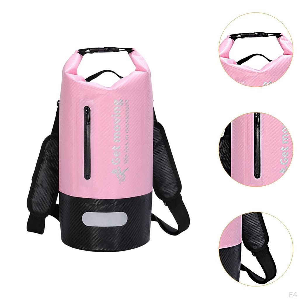 Dry Bag 10L Comfortable Sturdy W Clear Compartment Float Backpack Waterproof for Camping Fishing