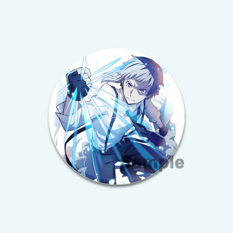 32/44/58 мм мультфильм бродячие собаки Банго HD печать брошь аниме значок вооруженное детективное агентство Дадзай Осаму круглая витрина броши булавка на лацкан ювелирные изделия