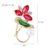 Personalized Lotus Leaf Lotus Pearl Diamond Alloy Oil Drop Brooch Brooch Brooch Women's Clothing Accessories