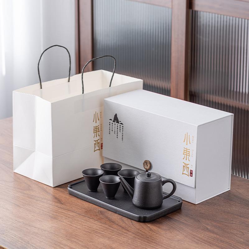 Подарочный набор для чая Кунг-фу в стиле легкой роскоши, чайник, 24 чашки, чайный поднос, деловые подарки для клиентов