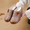 New Muffin Sole Casual Women's Shoes Leather Flower Hollow Women's Slippers Breathable Comfortable Hole Shoes
