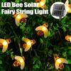 Solar Powered Cute Honey Bee Led String Fairy Light 12m 100Leds Bee Outdoor Garden Fence Patio Christmas Garland Lights