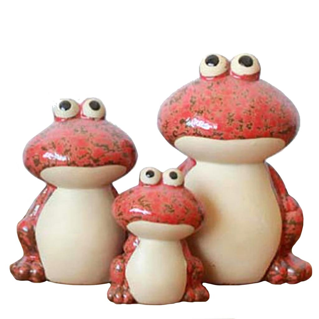 TOMMYFIELD Frog Figurine, Stylish Decorative Object for Interior Decoration (Red)