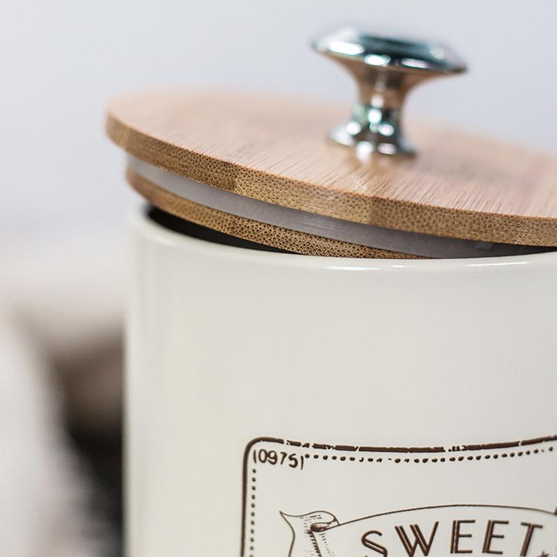 3 шт./компл. баночка для хранения продуктов в деревенском стиле с бамбуковой крышкой — идеально подходит для кухни, чая, трав, сахара, соли, кофе, муки и многого другого!