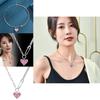Luxurious Heart-shaped Necklace For Women Stylish Titanium Steel With Gemstone Inlay