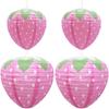 3D Pink Strawberry Lantern Handheld Hanging Lantern Ball Paper Lantern DIY Kindergarten