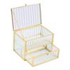 Jewelry Box Trinket 2 Tier with Lid Collection Storage Decorative, Organizer, for Dresser