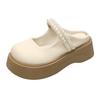 Thick-soled Bag Head and Half Slippers, Women Wear New Pearl Fairies In Spring and Summer, and Mary Jane Single Shoes Women with One Pedal.