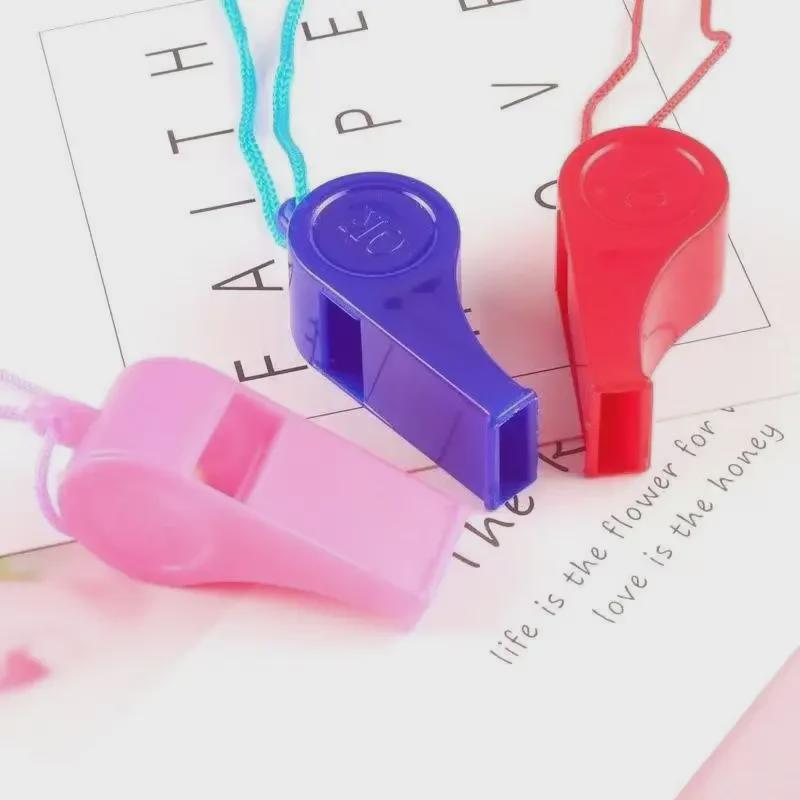 Цветной пластиковый судейский свисток со шнурком для спортивных мероприятий