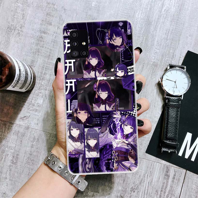 Raiden Shogun Genshin Impact Phone Case For Samsung Galaxy A52 A32 A22 A12 A02S A50S A30S A51 A31 AA71 Note 20 Ultra 10 S10 Plus
