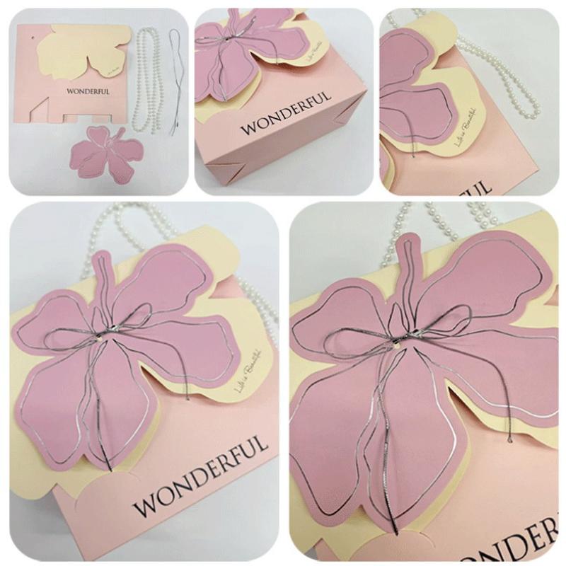 1 шт. Портативная цветочная корзина, упаковка для роз, подарочная коробка для свадьбы, дня рождения, рождественской вечеринки, букета цветов, декора