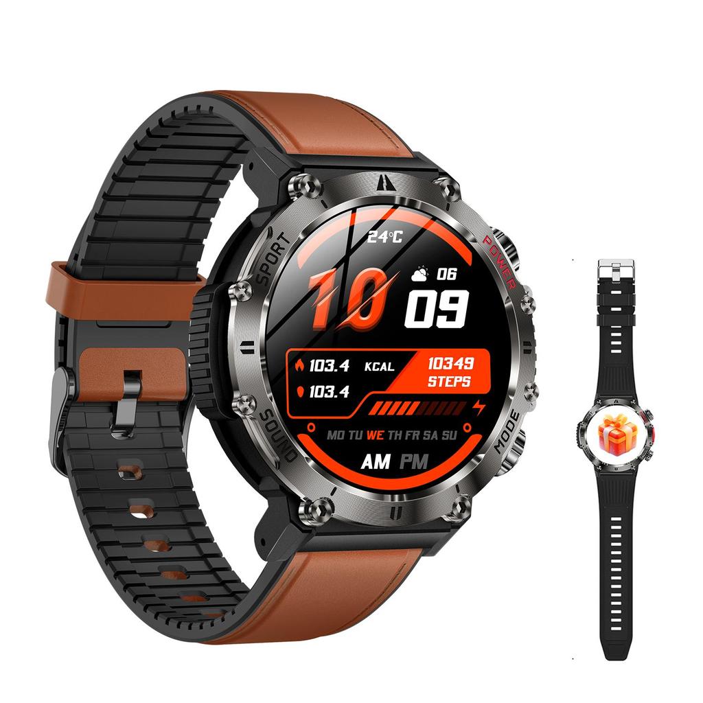 Smart Watch QTLLBT, Message Notification, Wireless Call Function, Calorie Tracker, Pedometer, Built-in LED Flashlight, 100+ Sports Modes