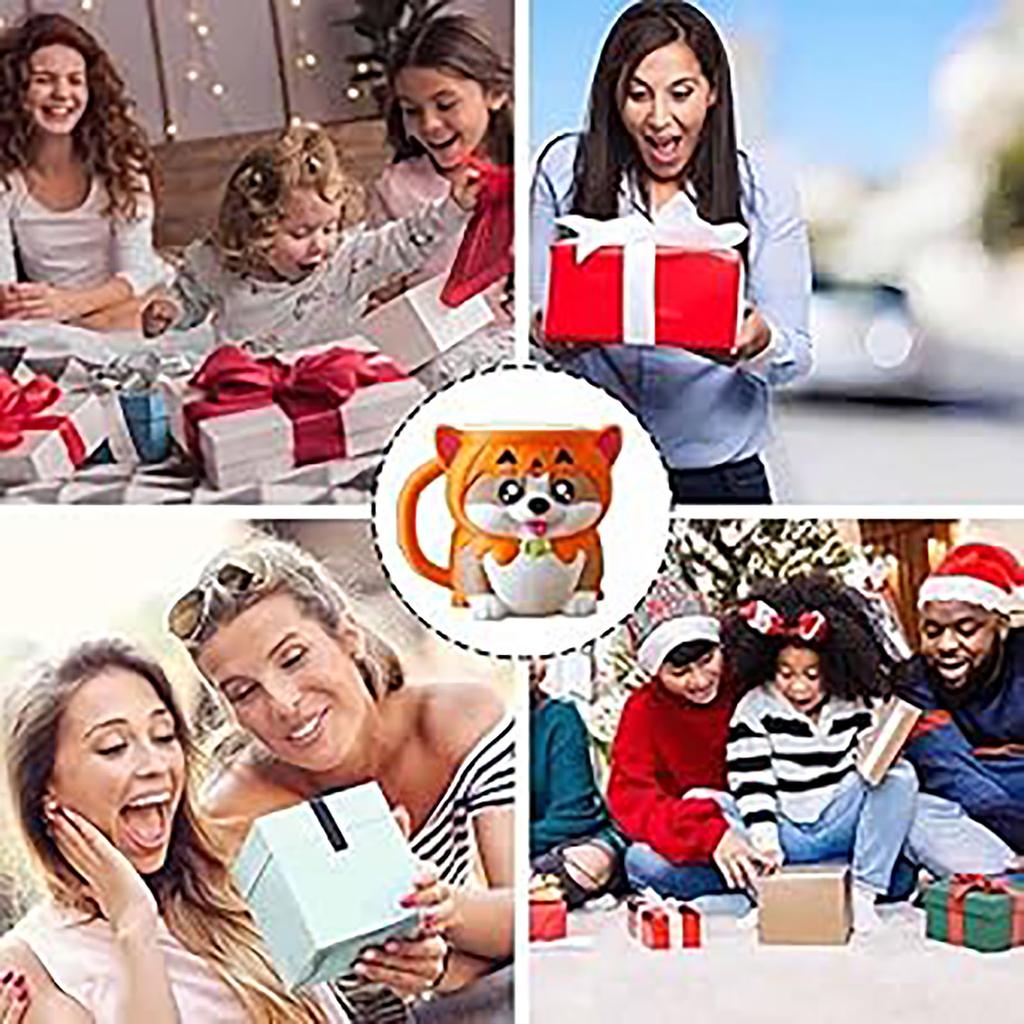 Держатель для пинтовой чашки со щенком, 3D-печатная чашка с ручкой и ящиком для закусок, милый герметичный держатель для пинтовой чашки мороженого со щенком