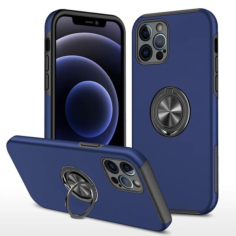 Magnetic Ring Holder Phone Case for IPhone 13 12 Mini 16E 17 Air 16 15 14 11 Pro Max Plus Plastic Hard Shell Shockproof Cover