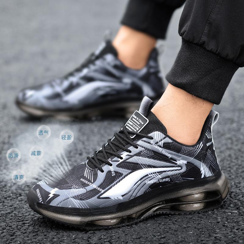 Осенние новые дышащие амортизирующие мужские кроссовки большого размера, молодежные кроссовки, студенческие сетчатые кроссовки с усилением, универсальные повседневные кроссовки