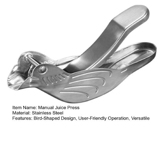 Ручная соковыжималка для лимона из нержавеющей стали Bird Citrus Lime Squeezer Портативная соковыжималка для цитрусовых Кухонный гаджет