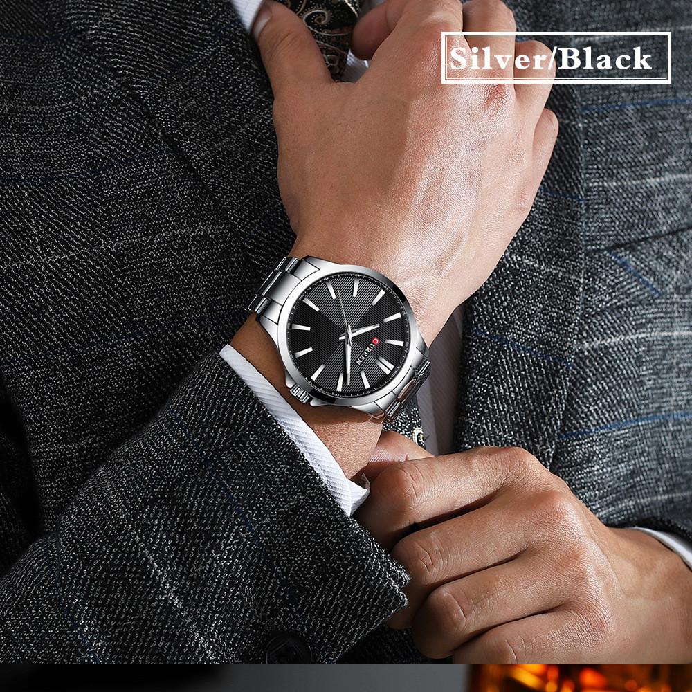 CURREN Мужские часы Роскошные брендовые модные деловые мужские часы из нержавеющей стали Кварцевые наручные часы Мужские водонепроницаемые часы