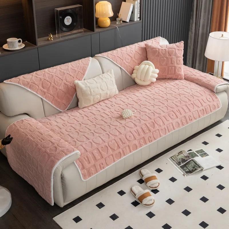 Мягкий бархатный чехол для дивана для гостиной, короткий плюшевый диван-полотенце, L-образные секционные чехлы для диванов, теплый защитный чехол для дивана