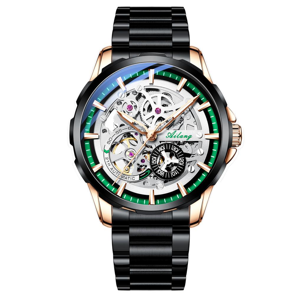 AILANG Швейцарские мужские часы Новые автоматические механические часы Полые часы