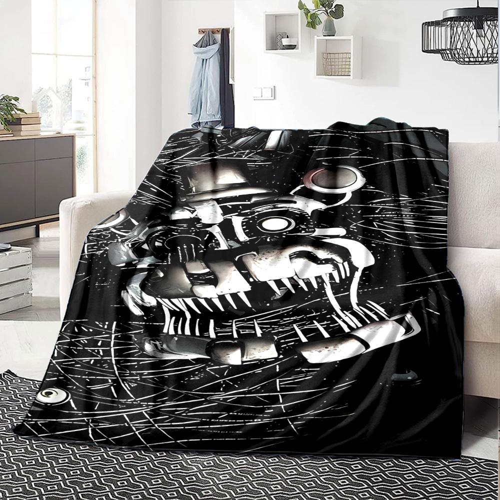 1pc Blanket - Horror game F-FNAF Freddy Print Design,Lightweight Blanket for Sofa,Bed- Soft &Warm,Gift for All Seasons