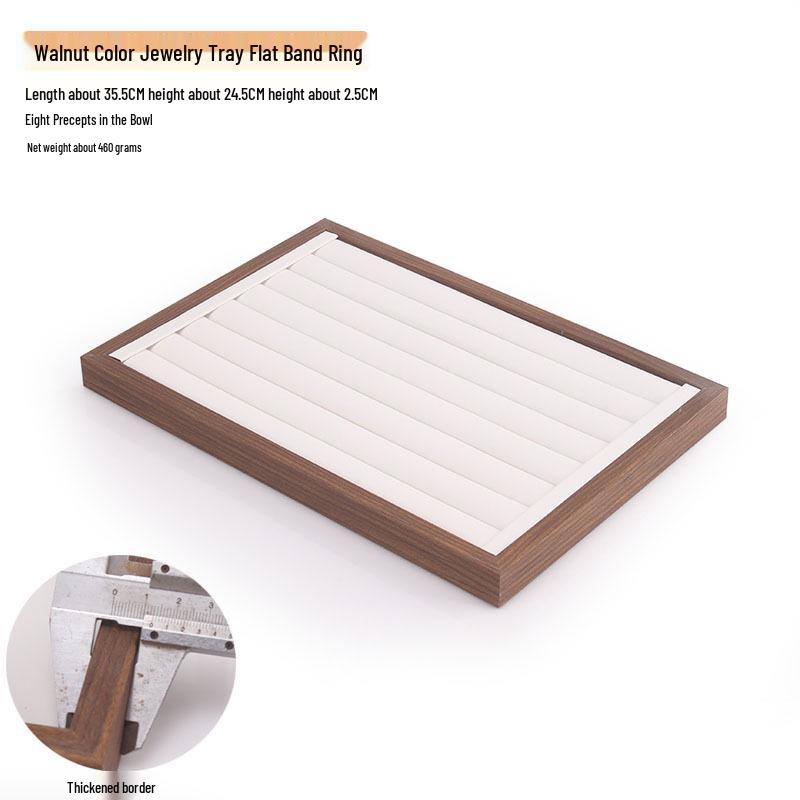 Шкатулка для украшений из орехового дерева с белой кожей и крышкой, пыленепроницаемое хранилище для серег, колец, ожерелий и браслетов.