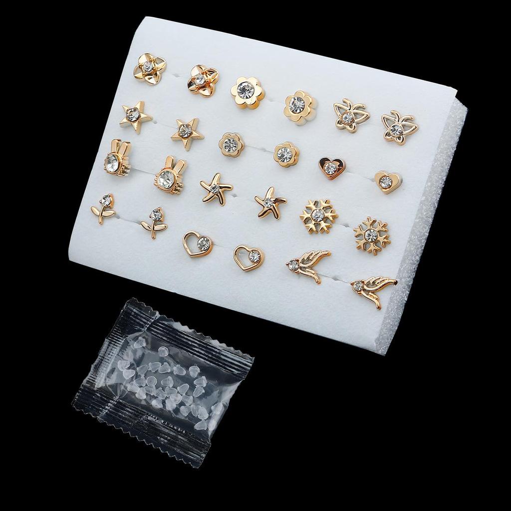 12Pairs Shiny Earring Stud Set Earring For Women Girl Earrings Jewelry