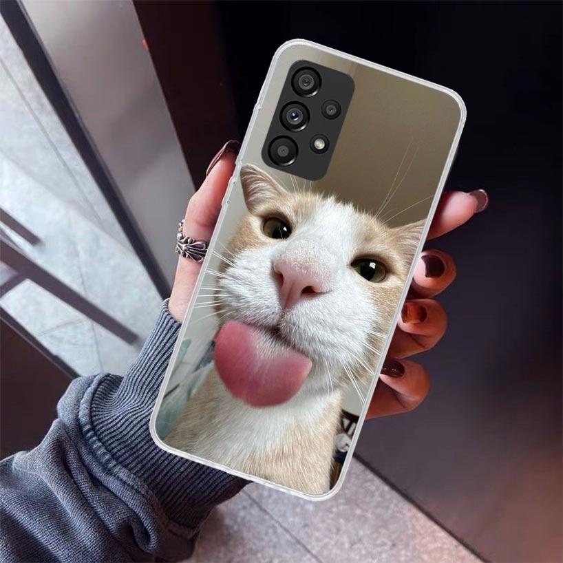 Забавный чехол для телефона с мемами про кошек Для Samsung Galaxy A52 A51 A50S A32 A22 A12 A02S A72 A71 A31 A70 A30S Note 20 Ultra 10 Plus S10 G