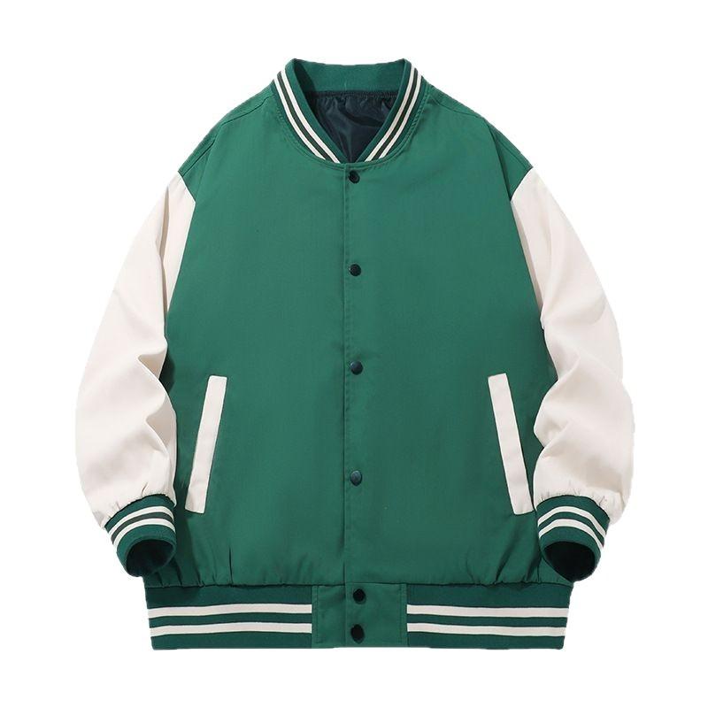 Mens Casual Baseball Jacket Lightweight Loose Fit Long Sleeve Stand Collar Sporty Hoodie Style