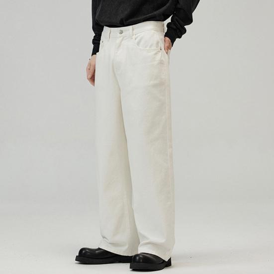 Мужские брюки, однотонные, прямые, широкие брюки в стиле ретро с карманами, брюки на молнии для повседневной носки, дома, уличной одежды, спорта