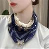Women Magnetic Buckle Necklace Pendant Summer Spring Printed Fashion Chiffon Silk Scarf Necklace Accessories Mother's Day Gifts