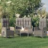 VidaXL Garden Dining Furniture 4pcs and Cushions Grey Wicker 3185083