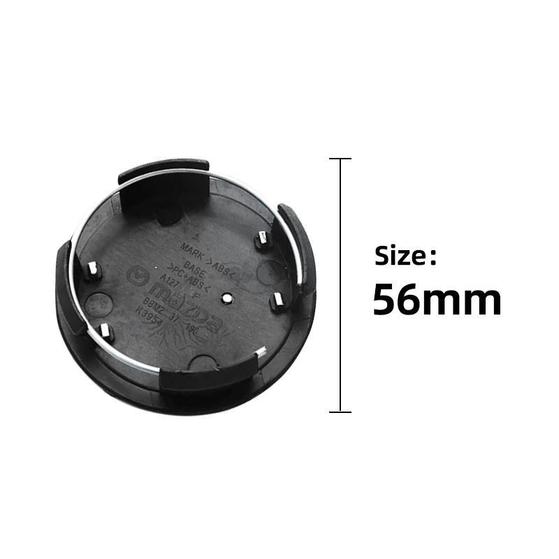 4PCS 56mm Wheel Hub Center Caps for Mazda 3 5 6 323 626 RX-8 MX-5 Atenza Axela CX-4 Vehicle Cap Decals Stickers Badge Covers