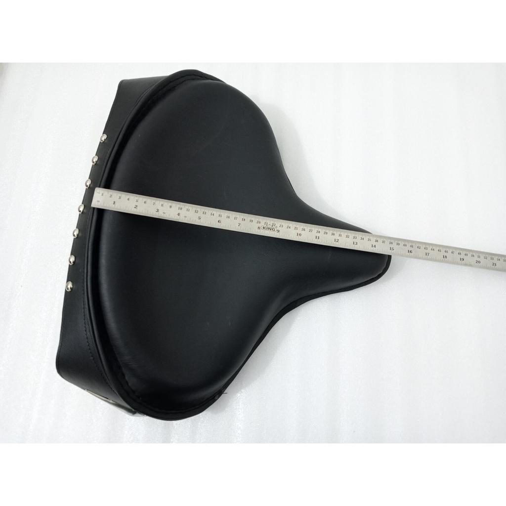 Solo Seat Harley Black Leather Skirt Knucklehead Panhead Shovel TC Bobber |Fit