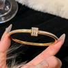 Titanium steel bracelet gold high version temperament zircon bracelet women's light luxury fashion elegance does not fade simple bracelet