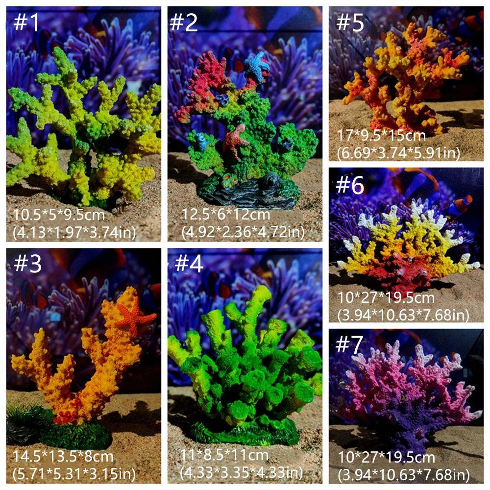 Colorful Artificial Coral Ornament Unique Coral Water Plant Figurines  For Aquarium Fish Tank