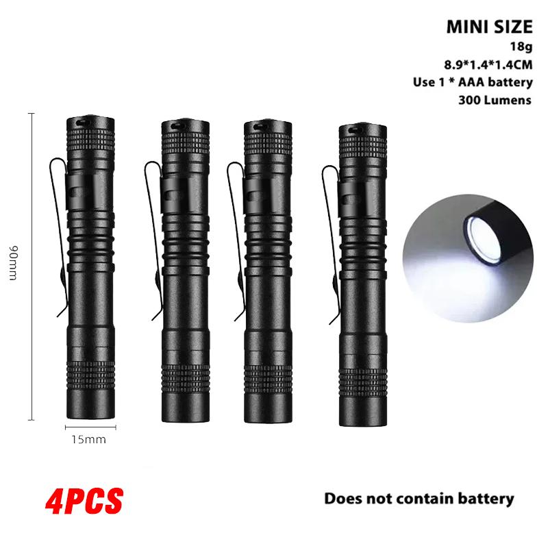 Mini Portable LED Flashlight Torch Flash Light Battery Hunting Lamp Pocket Flashlights For Camping,Outdoor,Emergency Pack