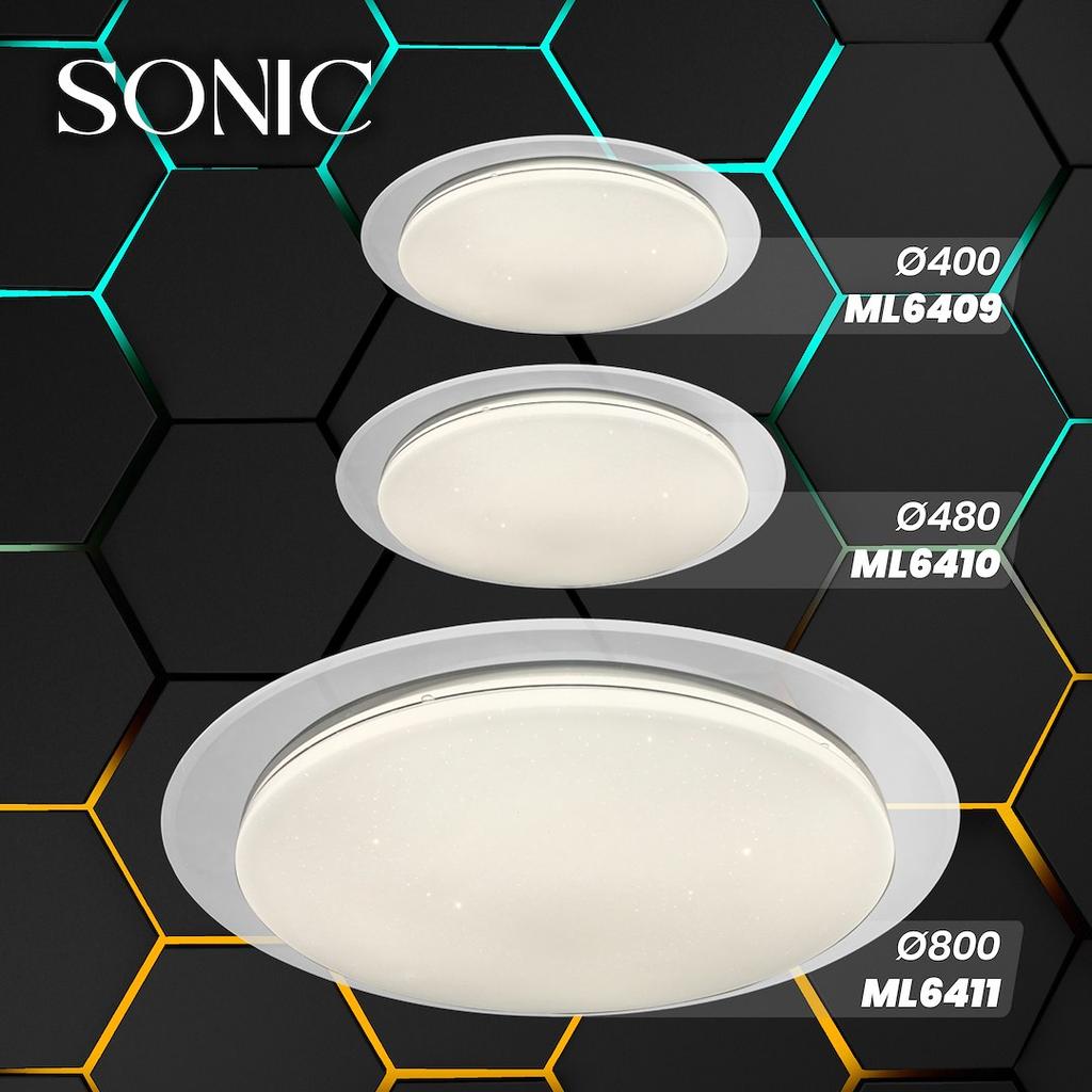 Plafon Nowoczesny Okrągły Ø45Cm Biały Led 35W Zmienna Barwa Gwiezdny Efekt Sonic Milagro