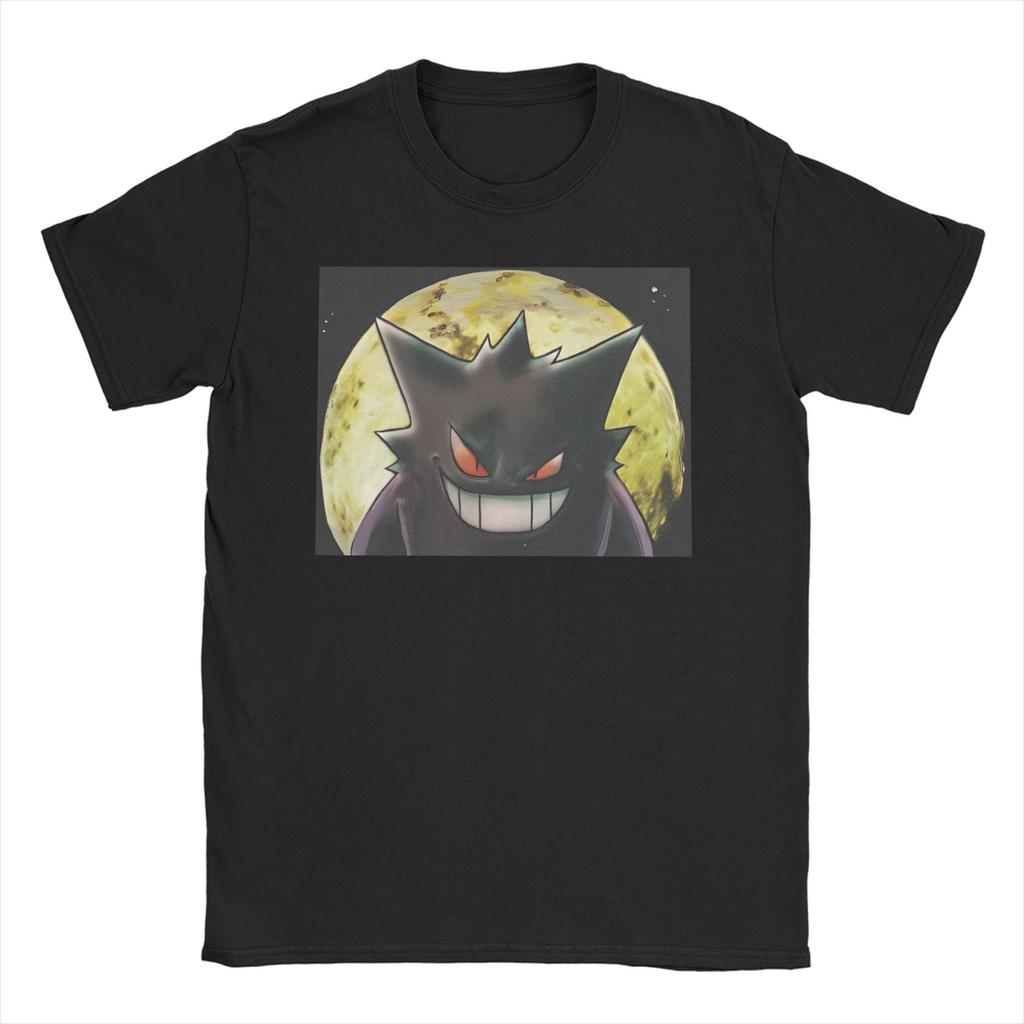 Pokemon Gengar Kawaii T-Shirts Men Women Round Neck 100% Cotton T Shirt Japanese Anime Pikachu Short Sleeve Tee Shirt Clothes