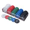 100pcs Poker Chip Set 5 Denominations Clear Printing Exquisitely Game Chip Coin with Storage Box