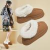 Casual Chunky Platform Snow Boots for Women Winter Warm Faux Suede Ankle Booties With Faux Fur Lining Women's Comfortable Anti-Slip Short Boots Shoes
