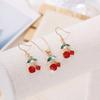 1/3 шт. Инкрустированный маленький кулон-вишенка, ожерелье и серьги с цирконами, женский подарок