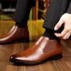 Модная мужская обувь Высококачественные кожаные ботинки пуанты Модные повседневные ботильоны Классические офисные ботинки для платья Деловые кожаные ботинки для мужчин