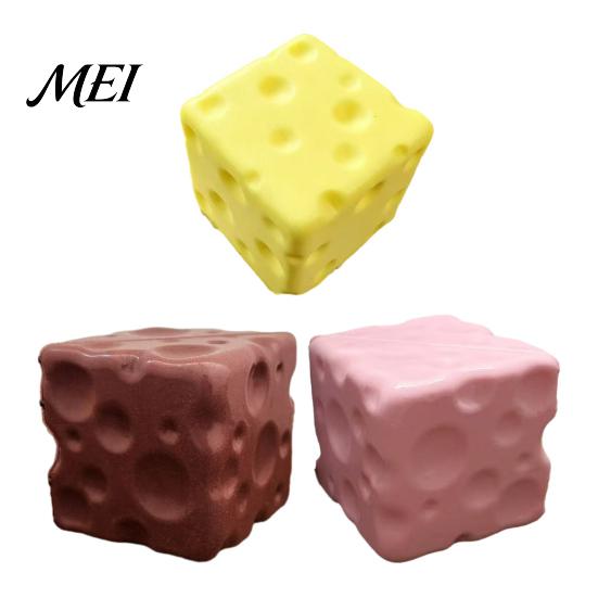Slow Rising CheeseToys Mini Cheese Cube Squeeze Toy, Anxiety Relief Block Sensory Fake Pinch Toy Rebound for Focus Aid Toys