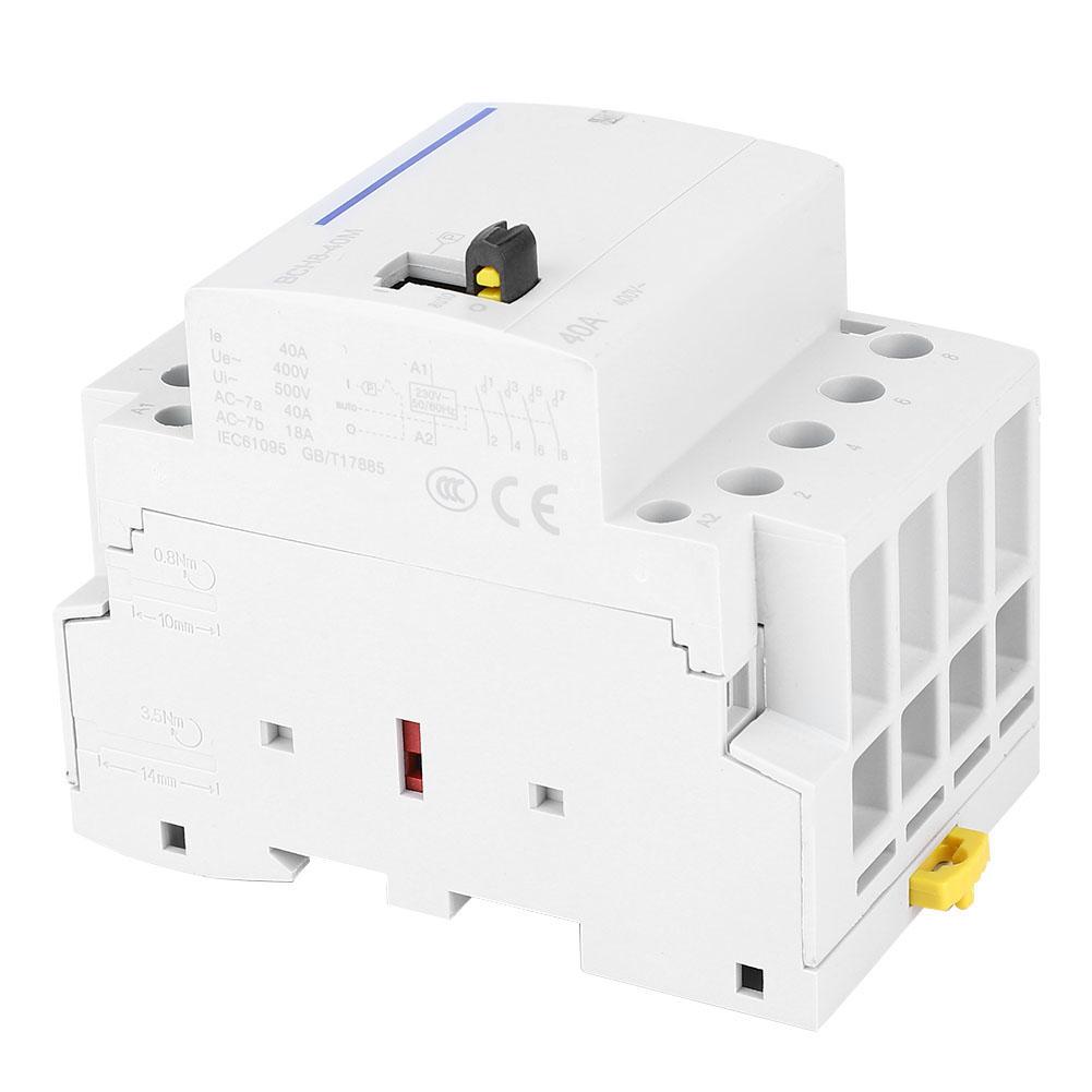 BCH8 40M 230V 4P 40A Бытовой модульный контактор переменного тока с переключателем ручного управления (4NC)