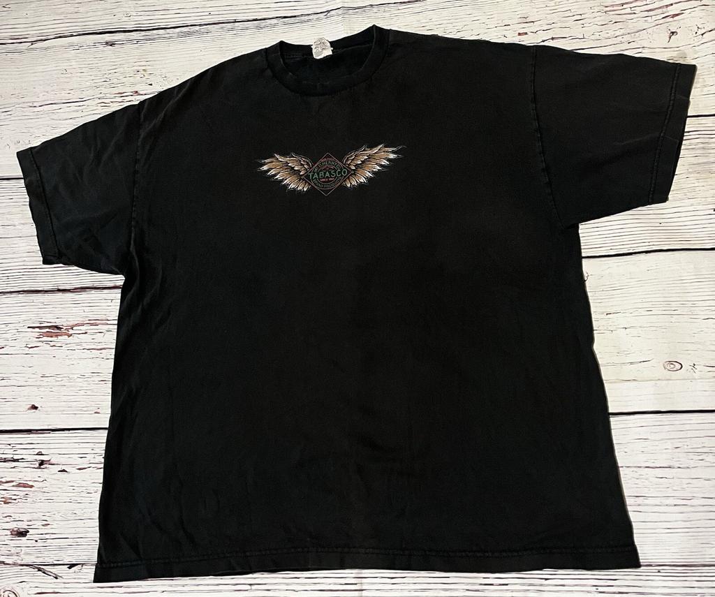 TABASCO Logo T-shirt Black Biker Motorcycle Tee Size 2XL XXL