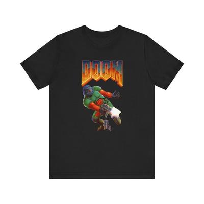 230 г/м² 100% хлопок Doom PC Snes ретро-стиль обложка арт-логотип унисекс трикотаж короткий рукав футболка
