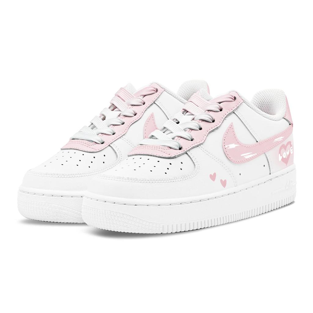 Nike Air Force 1 Air Force 1 Abrasion Resistant Slip Resistant Low top Skateboard Shoes Women's White Pink DH2920-111(Team1655-S-BOX)