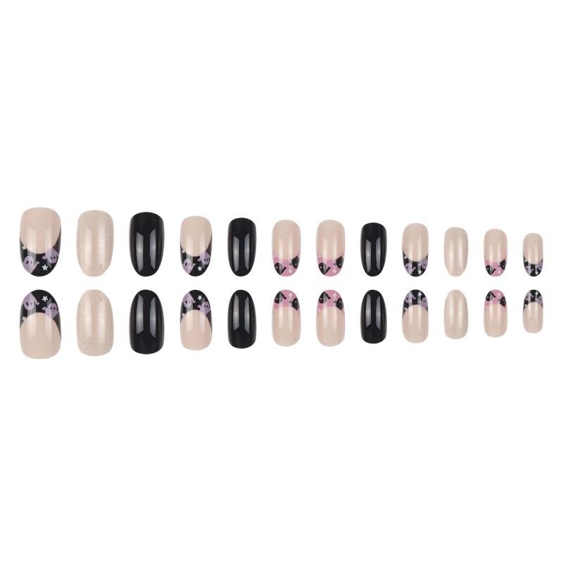 Short Press-On Nails Set With Floral Design Minimalist False Women Wearable Nail Tips In Multiple Colors